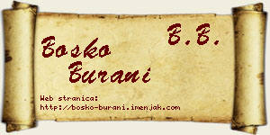 Boško Burani vizit kartica